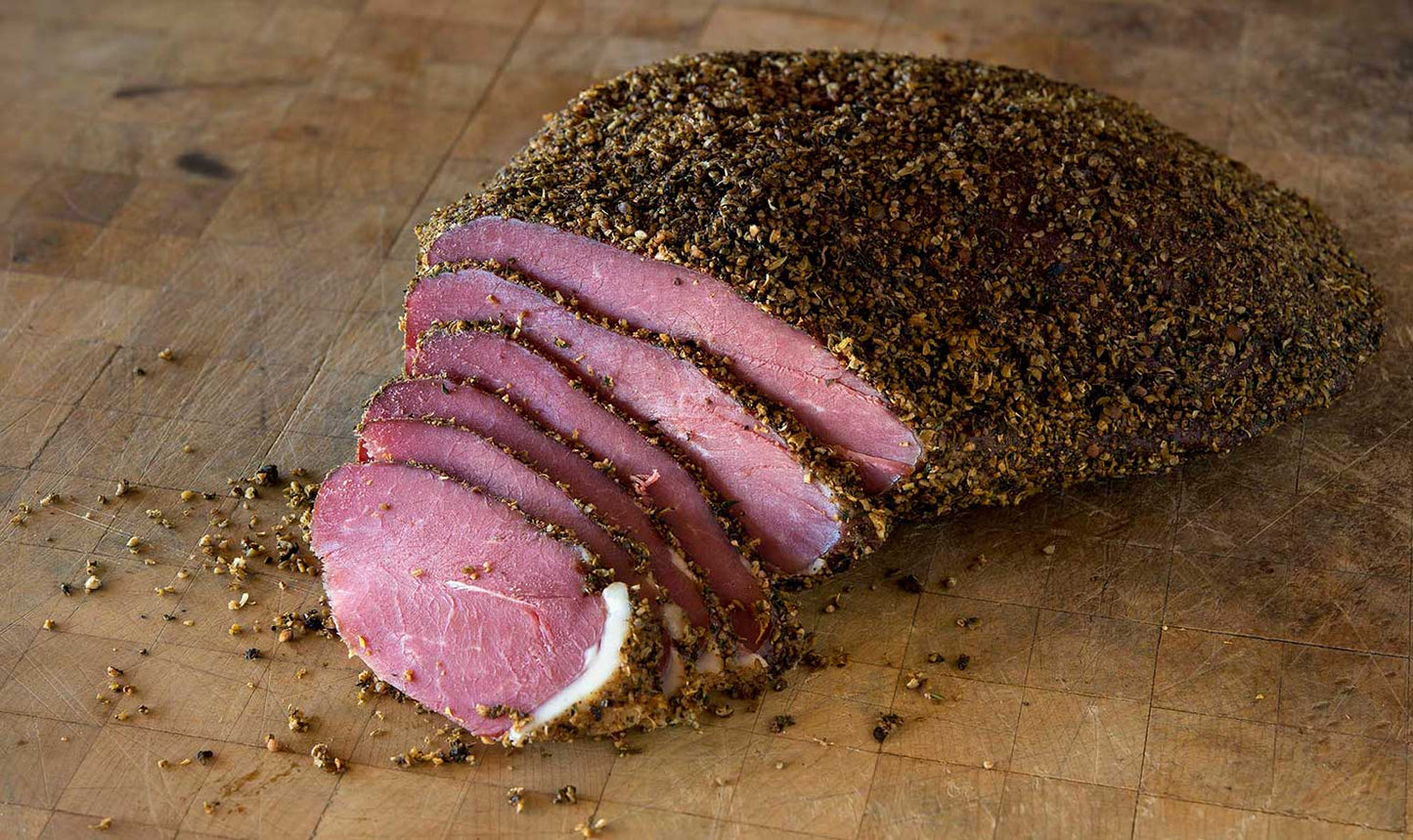 Sliced pastrami deposit